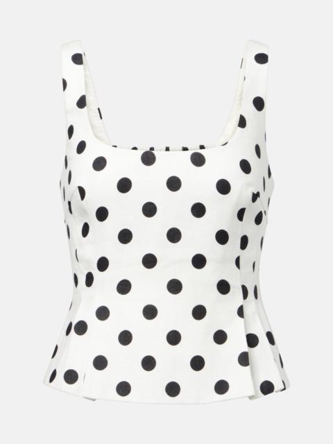 Rosalie polka-dot linen top