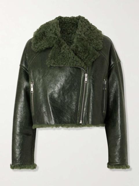 Cropped shearling jacket