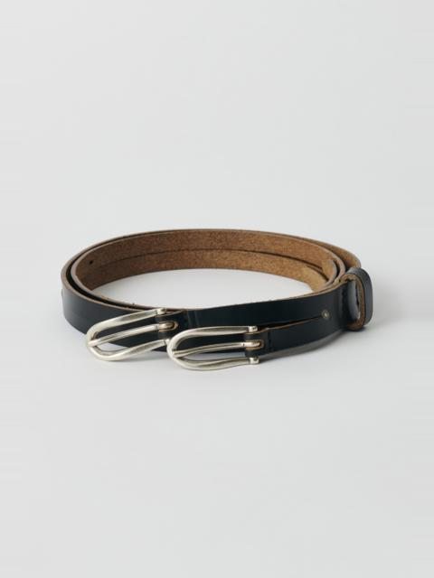 Twin Tongue Belt Black Chromexcel Leather