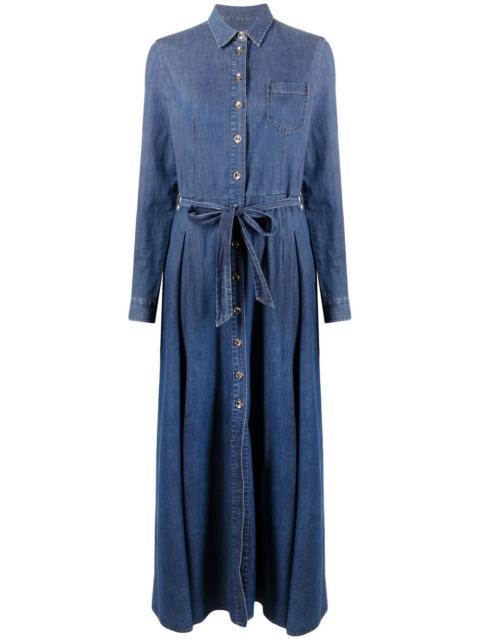 denim maxi shirt dress
