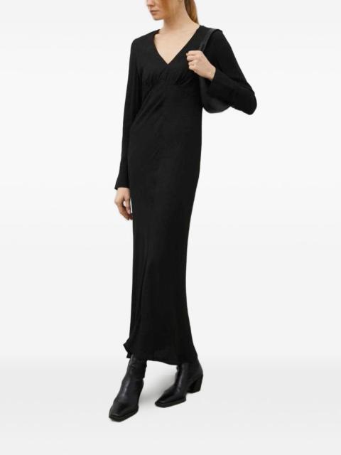 V-neck long-sleeve maxi dress
