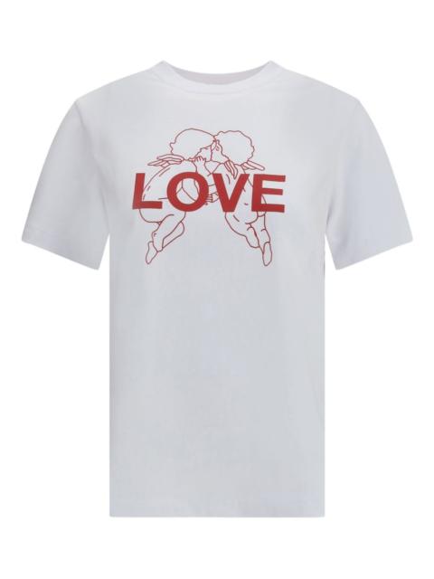 kissing angels love print T-shirt