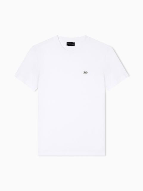 Supima jersey T-shirt with micro logo patch