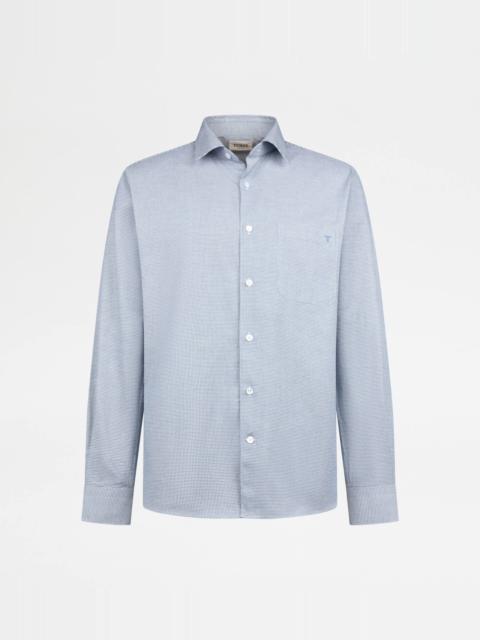 SHIRT IN COTTON - BLUE, WHITE