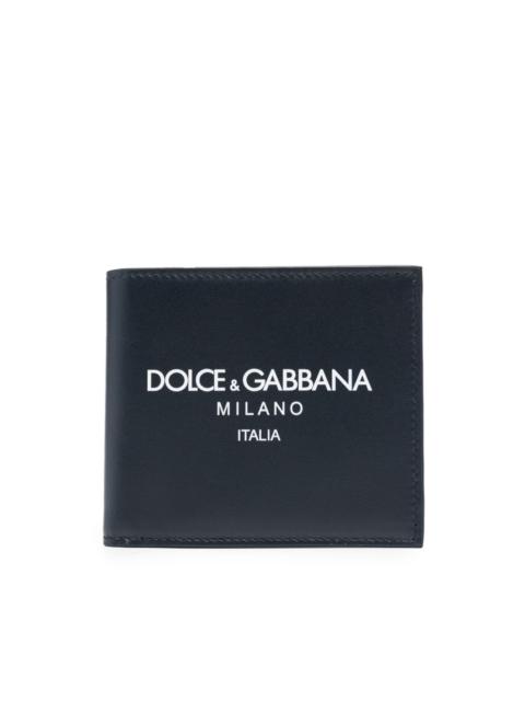 embossed-logo leather wallet