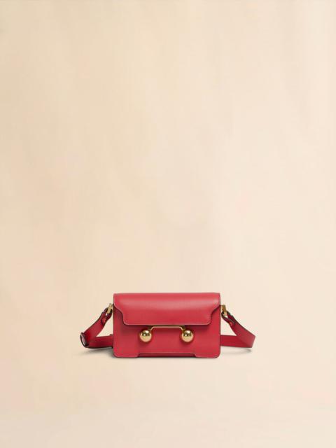 RED LEATHER TRUNKAROO MINI SHOULDER BAG