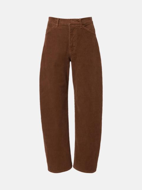 Tribeca cotton-blend corduroy barrel-leg pants
