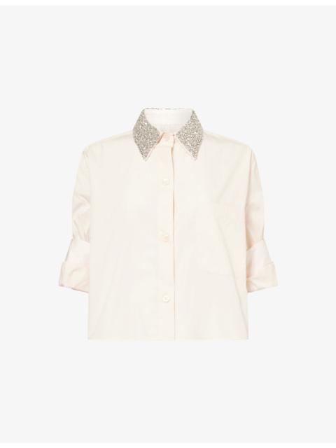 Next Ex Crystal-Collar Cotton Shirt