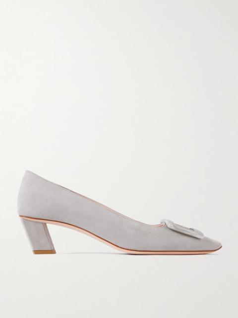 Belle Vivier 45 Embellished Suede Pumps