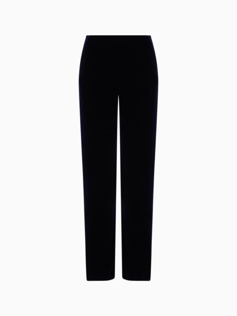 Straight-cut velvet trousers