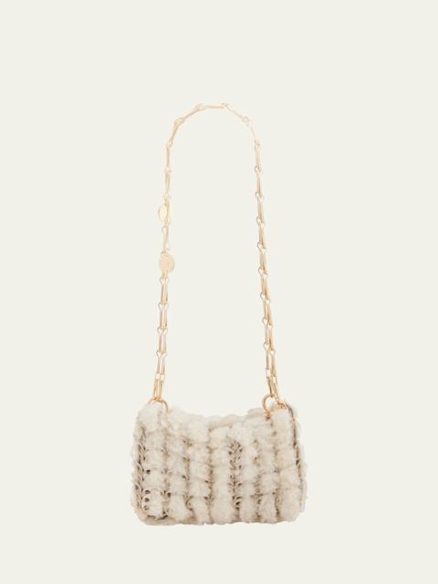 Nano Disc Shearling Shoulder Bag