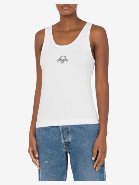 STRETCH COTTON TANK TOP LAUREL CROWN LOGO