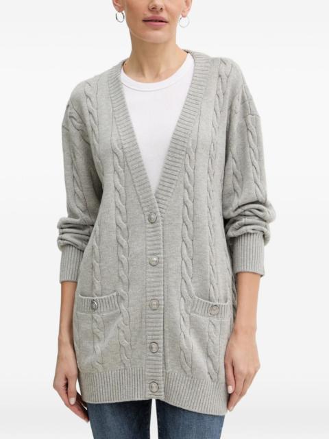 cable-knit button cardigan