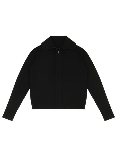 KNIT ZIP UP JACKET BLACK