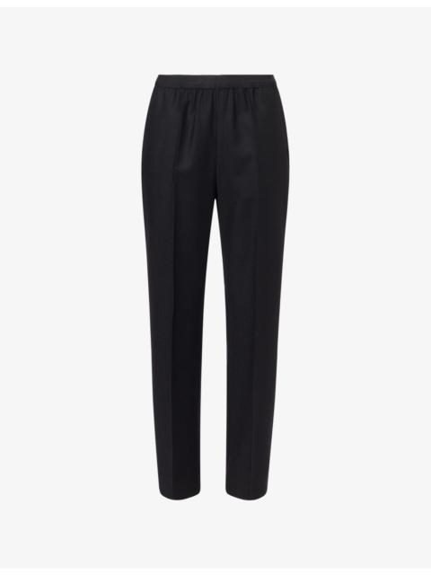 Pleated Straight-Leg Wool Trousers