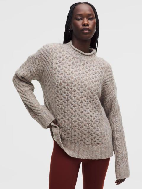 Wool-Blend Cable-Knit Sweater