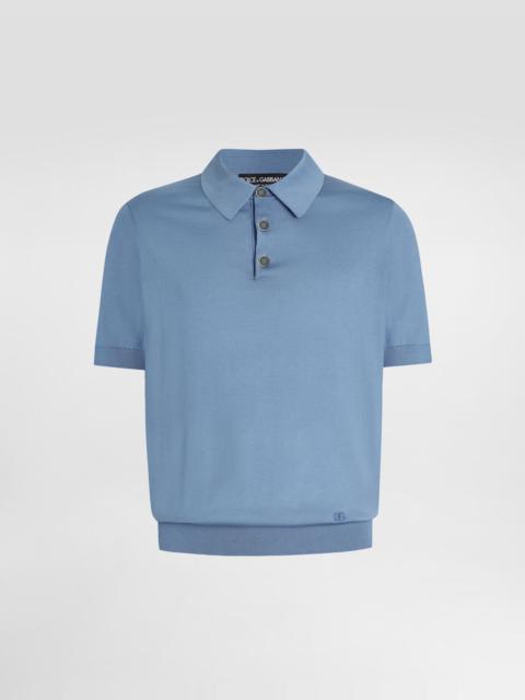 Silk polo shirt