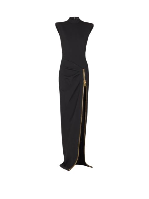 Long jersey dress with leg slit