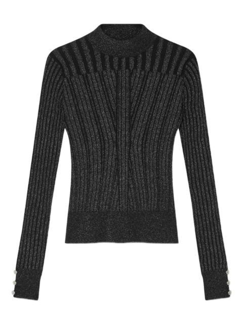 button-detail cotton sweater