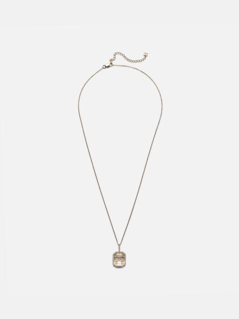 14kt gold necklace with quartz and diamonds