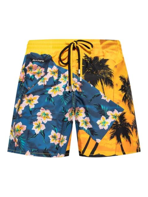 palm-tree print swim shorts