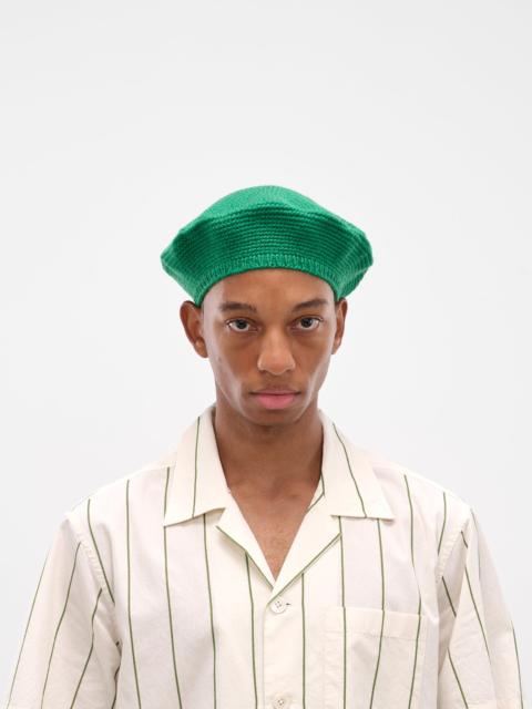 Green Merino Wool Crochet Berete