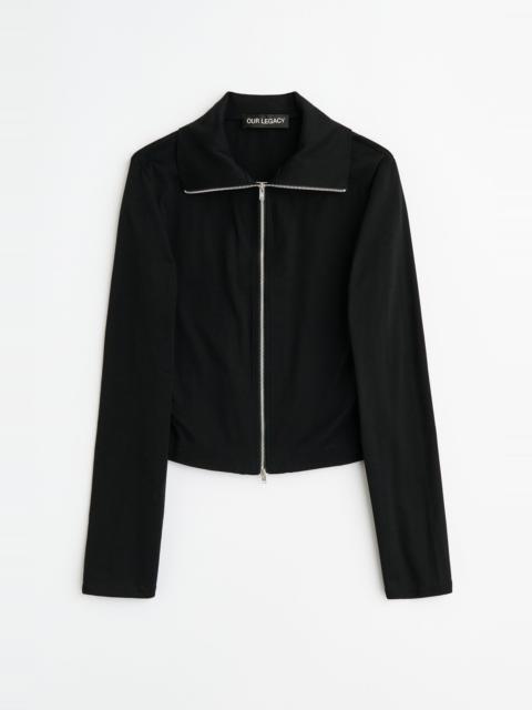 Slim Zip Longsleeve Coal Essential Rib