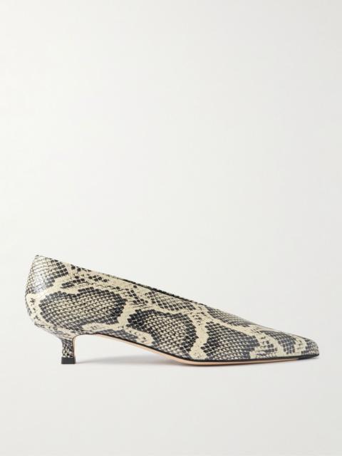 Clara snake-effect leather pumps Snake print