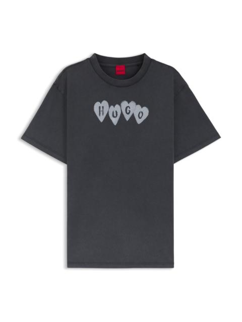 HEART-LOGO T-SHIRT IN COTTON JERSEY