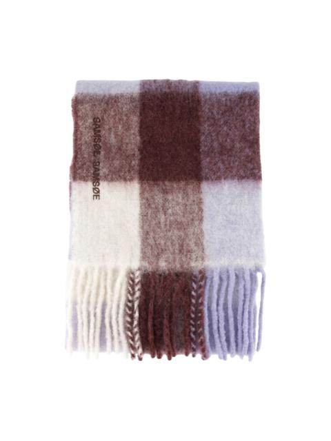 plaid fringed scarf