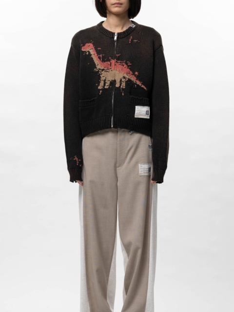 Dinosaur Jacquard Knit Cardigan