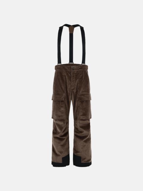BROWN CORDUROY PADDED SKI OVERALLS