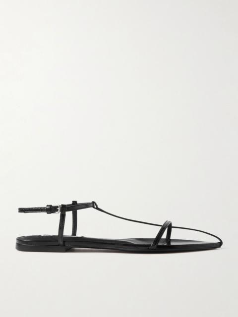 Leather point-toe sandals Black