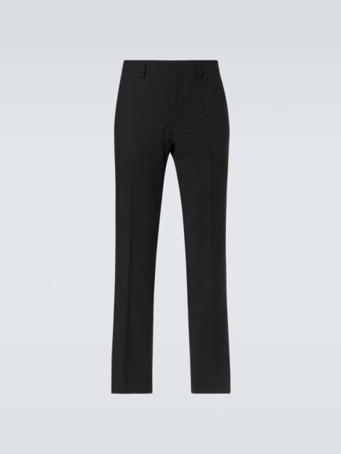 Virgin wool gabardine straight pants