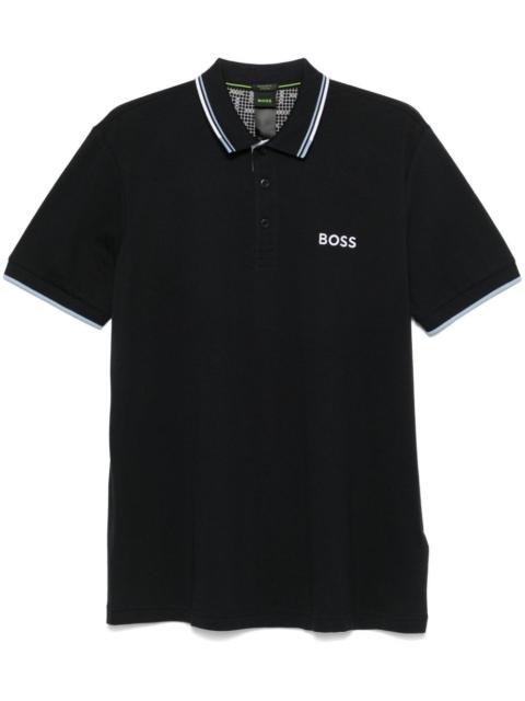 contrast logos polo shirt