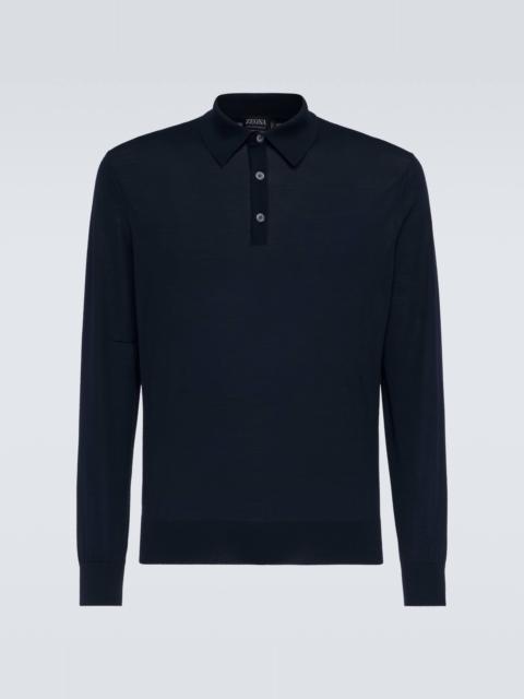 Wool polo shirt