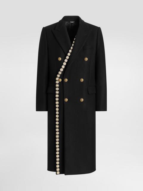 Double-breasted embellished coat