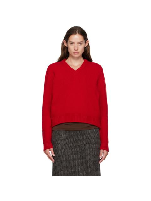 Red Glenn V-Neck Sweater