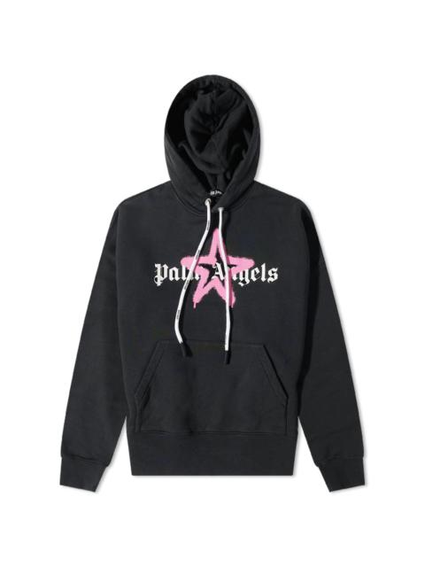 Palm Angels Star Sprayed Logo Popover Hoody