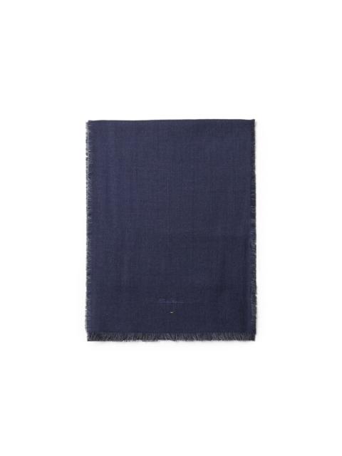 Blue and grey cashmere two-tone scarf