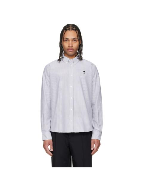 Gray Cotton Ami de Coeur Oxford Shirt
