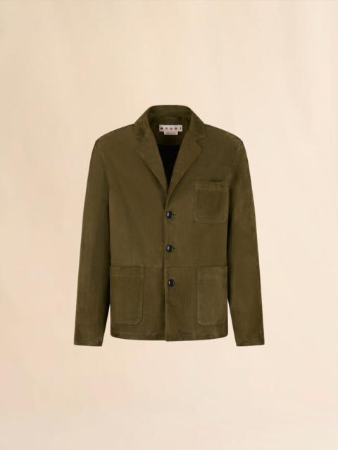 DEEP GREEN SUEDE JACKET