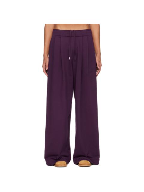 Purple Pleated Sweatpants
