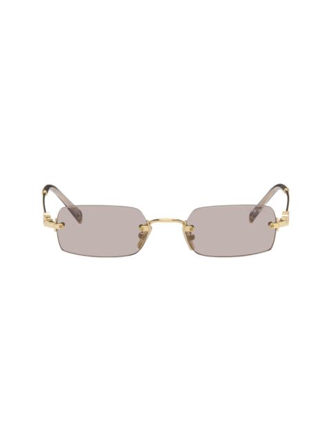 Gold 'Miu Miu Eyewear Collection' Sunglasses