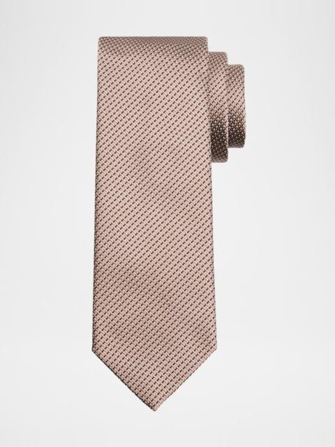 Men's Micro-Neat Silk and Cotton Jacquard Tie