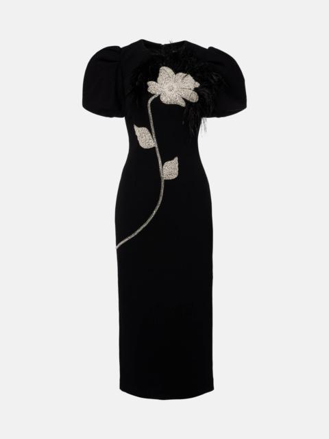 Embellished crêpe cocktail dress