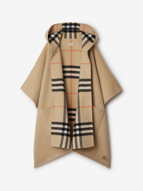 Reversible Check Cashmere Cape