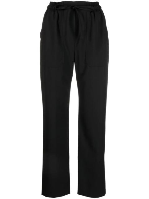 slim-fit tie-fastening trousers