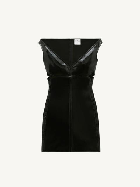 DIAMOND CUT-OUT VARNISHED DRESS