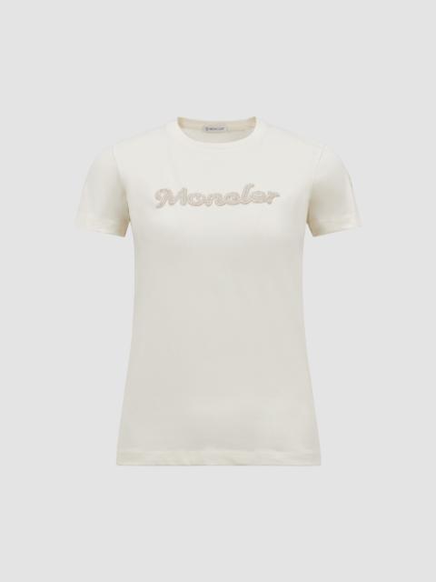 Pearl-Embroidered Logo Cotton T-Shirt